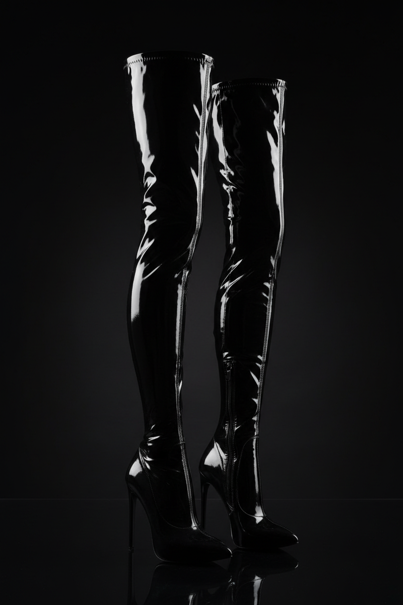 PVC Thigh-High Boots